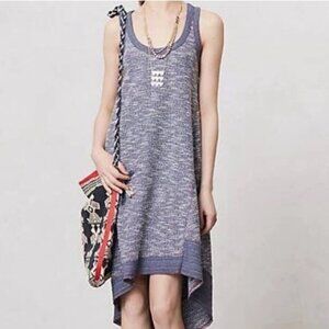Anthropologie Left Of Center Knit Patch Tank Dress Asymmetrical Hem Size S